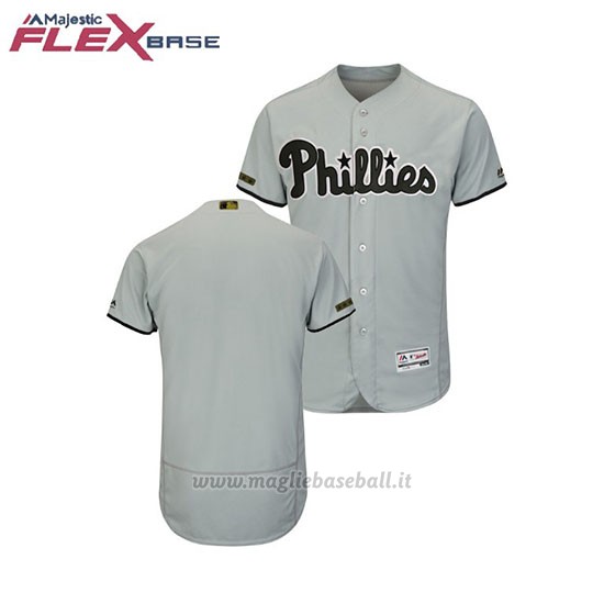 Maglia Baseball Uomo Philadelphia Phillies 2018 Dia de los Caidos Flex Base Grigio